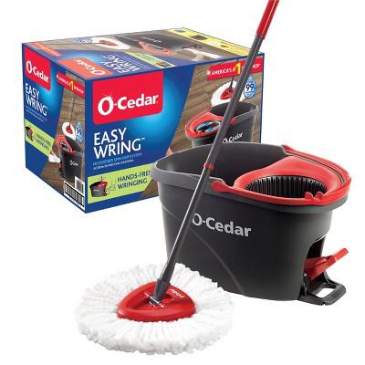 O-Cedar EasyWring Spin Mop and Bucket System: Portable, Non-Abrasive, Reusable, Extendable Handle : Target