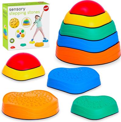 Tippi Set of 5 Sensory Stepping Stones for Kids - For Indoor & Outdoor Play | 5 Stackable Pieces With Sensory Surfaces, Outdoor Play Equipment For Tod