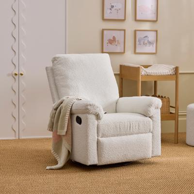 Byron White Boucle Swivel and Recline Chair | Adairs