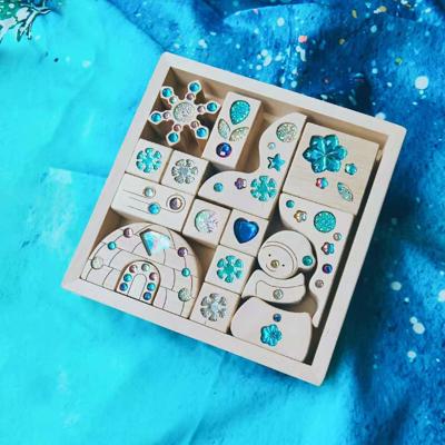Seasonal Gem Building Blocks Set | Solid Beech Wood & Acrylic Sensory – Green Elephant Home and Toys