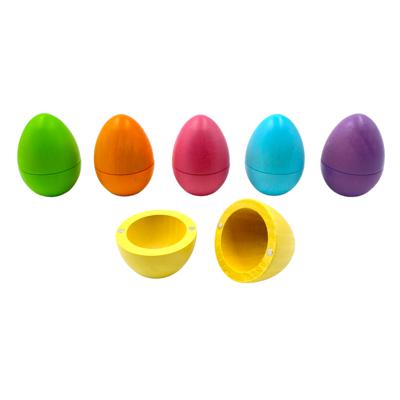 6 Pcs STAINED Magnetic Wooden Eggs in Pastel/Macaron Colors – Green Elephant Home and Toys