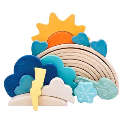 **Pre-order (Ships in 2-3 Weeks)**13 Pcs STAINED Wooden Weather Buildi – Green Elephant Home and Toys