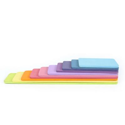 11 Pcs Wooden Rectangular Building Boards in Pastel/Macaron Colors – Green Elephant Home and Toys