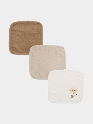 Jet Baby Unisex 3 Pack Stone Dream Big Face Cloths | Bash