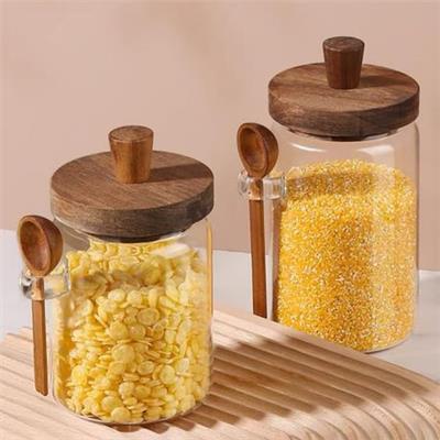 Glass Jar with Wooden Lid
