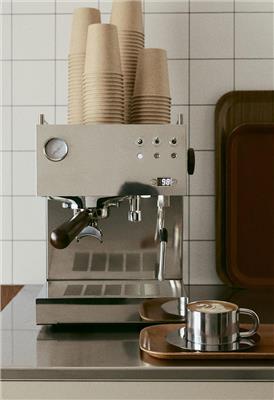 Stainless steel cup and saucer