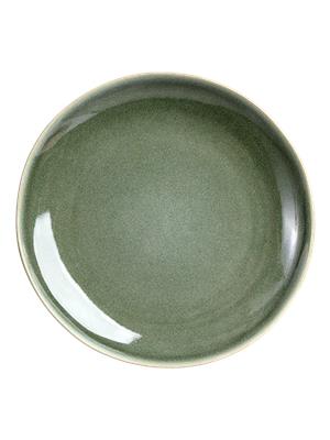 Buy Round Olive Green Ceramic Plate 22.3cm - Dinnerware | PEP