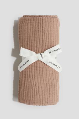 Dark beige Cotton muslin baby blanket at H&M Home | H&M GB