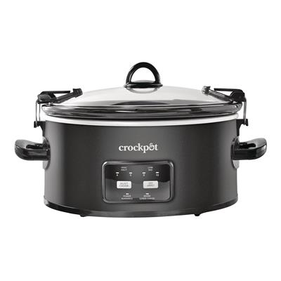 Crock-Pot Digital Programmable Cook & Carry Slow Cooker with Locking Lid, Feeds 7 People & More, Mat