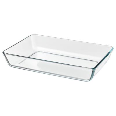 MIXTUR baking/serving dish, clear glass, 14x10 - IKEA