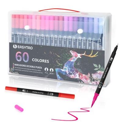 Double Tip Pens Markers 60 Watercolor Colors Brush Tip | Shop Today. Get it Tomorrow! | takealot.com