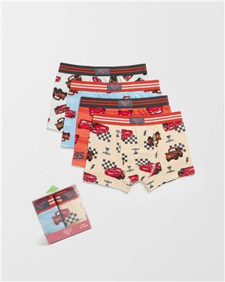 Licensed Disney Pixar Cars Australian Cotton 4 Pack Younger Boys Trunks - Kmart