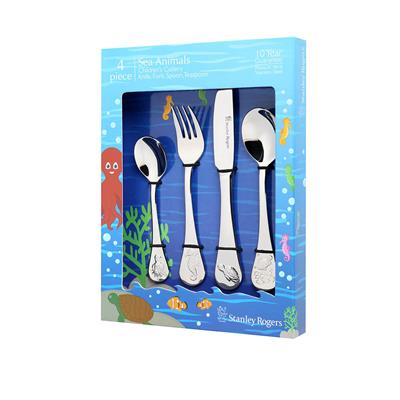 Stanley Rogers Stainless Steel 4 Piece Childrens Cutlery Set - House