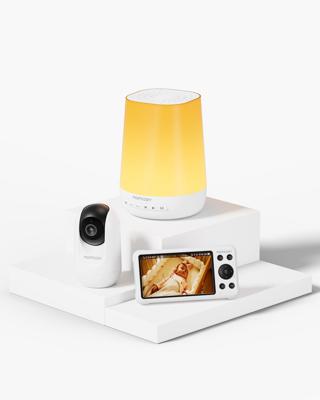Baby Monitor with Motion Alert + App-Controlled Sound Machine | Night Light Bundle