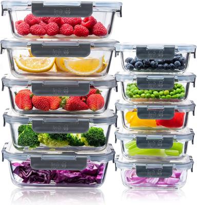 Igluu Meal Prep Glass Containers with Lids (10 Pack) – 370 & 1050ml | Airtight & BPA-Free – Oven, Air Fryer, Microwave, Freezer and Dishwasher Safe –