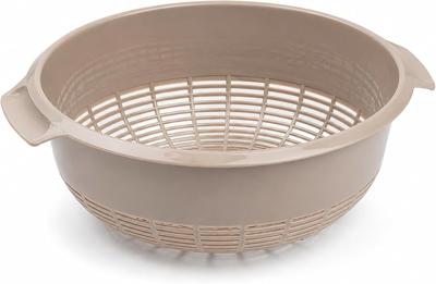 27cm Plastic Colander Basket Taupe, Kitchen Strainer Bowl for Washing & Draining Vegetables, Fruits, Salad, Rice & Pasta, Lightweight Food Drainer : A