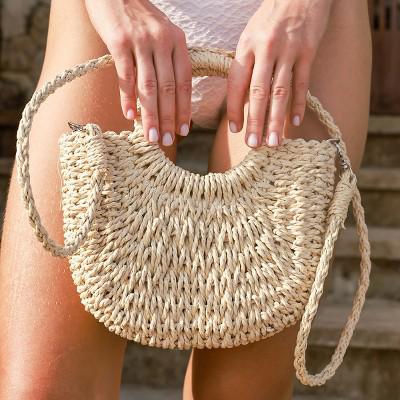 Cupshe Womens Ring Handle Straw Bag : Target