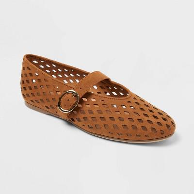 Women’s Sia Flats with Memory Foam Insole - Universal Thread™ Cognac 10 : Target
