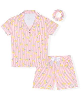 Max & Olivia Girls 5-16 Top, Shorts & Scrunchie, 3-Piece Set - Macys