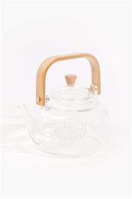 Glass And Wood Teapot,1l