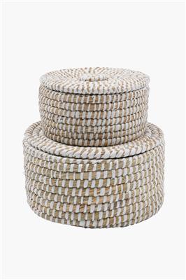 Hessian Round Tiffin Utility Basket, Large
