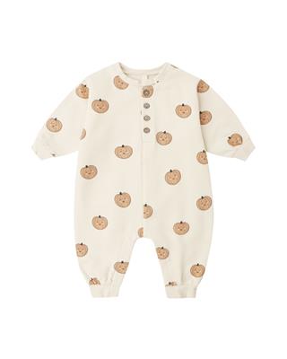 Quincy Mae Relaxed Fleece Jumpsuit - Pumpkins