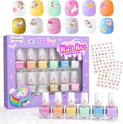 Amazon.com: Tomons Nail Polish Set for Kids , 12 Colors Non-Toxic Water-Based Peel-Off | Quick-Dry Nail Art Kit for Girls Ages 6+, Gifts for Halloween