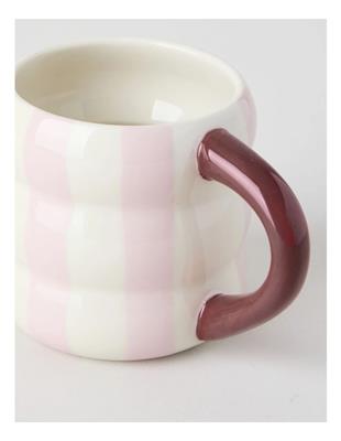 Vue Bubble Mug With Hand Paint in Pink Stripe | MYER
