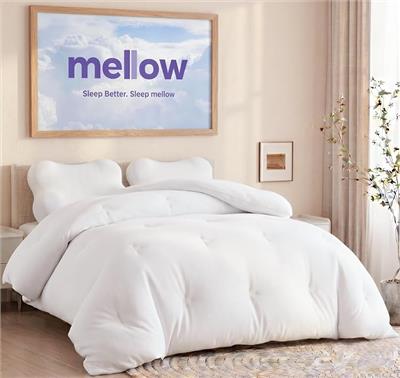 Amazon.com: Mellow Marshmellow Comforter Full/Queen, All-Season Temperature Control | Extra Fluffy Double-Stuffed Down Alternative Duvet Insert, OEKO-