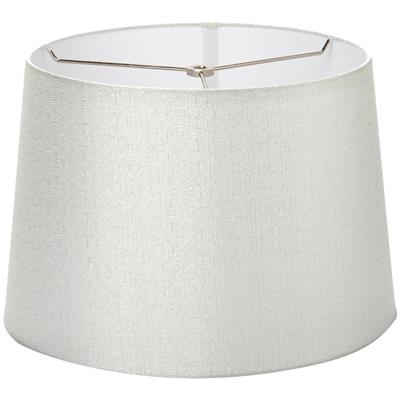 Fangio Lighting White Linen w/Silver Hardback 12in. Drum Shade