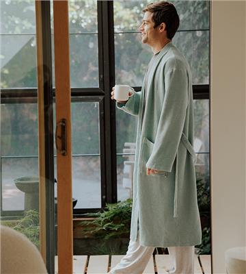 Mens Bamboo Waffle Knit Robe