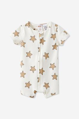 Growie Short Sleeve Zip Romper