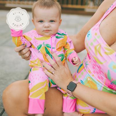 Full Zipper Sunsuit - Fruity Patootie – Honeysuckle Swim Company