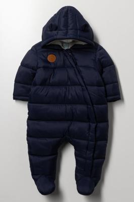 Zip Through Quilted Jumpsuit Navy | Babygrows | Ackermans
