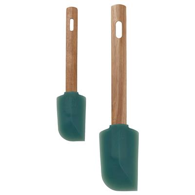 BÄCKRÖDING spatula, set of 2, wood/dark grey-green - IKEA UK