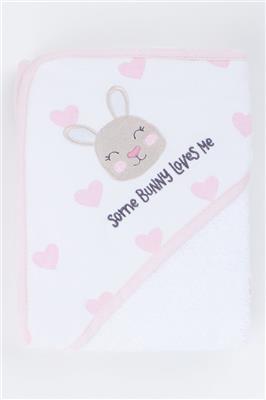 Pink Heart Bunny Hooded Towel | Baby Bathroom | Ackermans