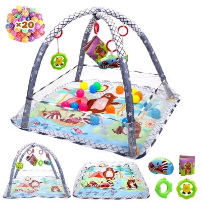 JoyStone 4 in 1 Baby Activity Play Mat, Sensory Tummy Time Toy, with 20 Balls and 5 Sound Toys - Walmart.com