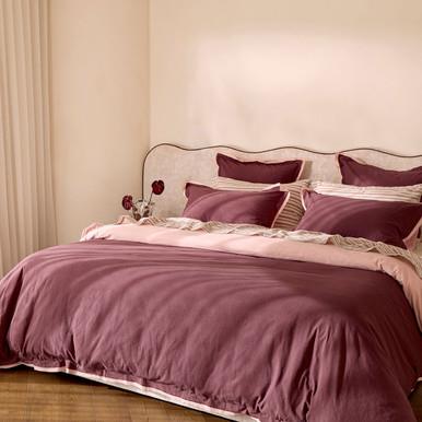Solace Chocolate Contrast Quilt Cover Set - Pillow Talk