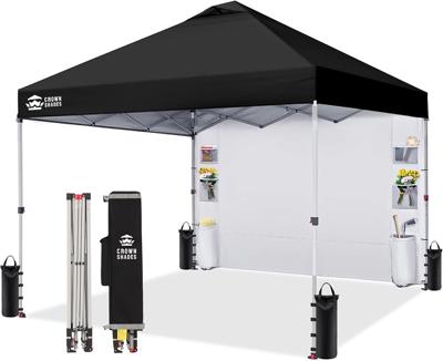 Amazon.com : CROWN SHADES Canopy Tent 10x10 Pop Up Canopy with Side Pockets, Navy Blue | Pop Up Tent Shelter with One Person Set Up Center Lock, Porta