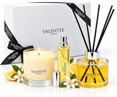 Valentte Gift Box, White Neroli & Lemon, Diffuser, Candle & Room Mist | Natural oil blends, luxury presentation, long-lasting scent, excellent value,