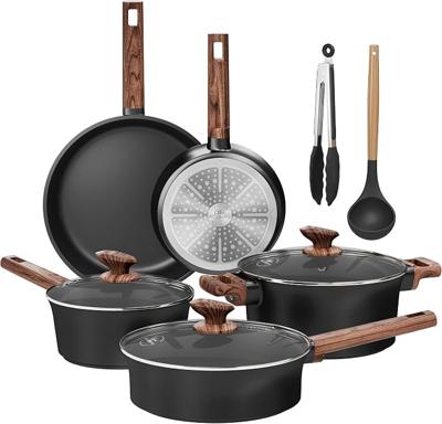 Kitchen Academy Non Toxic Induction Hob Pan Set, 10pcs Ceramic Cookware | Non-stick Kitchen Cooking Pots and Pans Set, PFOA & PFOS Free : Amazon.co.uk