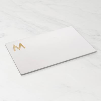Marble & Brass Monogram Board | Williams Sonoma