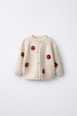 EMBROIDERED MUSHROOM CARDINGAN - Light beige | ZARA Canada
