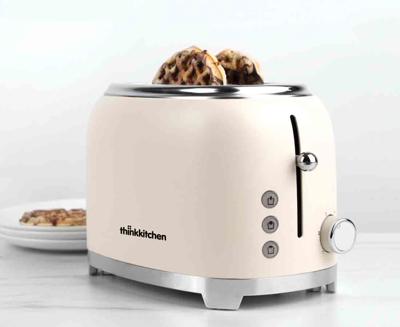 thinkkitchen Sahara 2-Slice Toaster, Cream