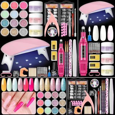 Amazon.com: COSCELIA Acrylic Nail Kit for Beginners with Everything Drill & Light | Nails Kit Acrylic Set, Acrylic Powder, Glitter Rhinestones Decorat