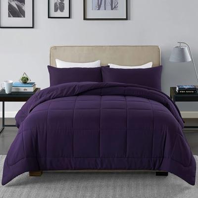 Amazon.com: DOWNCOOL Queen Comforter Set -All Season Bedding Comforters Sets with 2 Pillow Cases-3 Pieces Bedding Sets Queen -Down Alternative Purple
