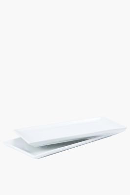 2 Piece Porcelain Platter Set