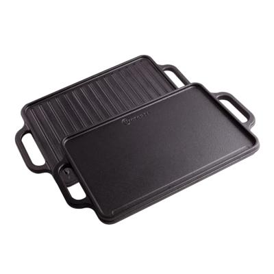 Victoria Seasoned Cast Iron Reversible Griddle 32cm - Yuppiechef