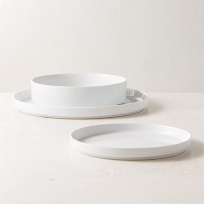 Frank 3-Piece White Dinnerware Set With Pasta Bowl + Reviews | CB2
