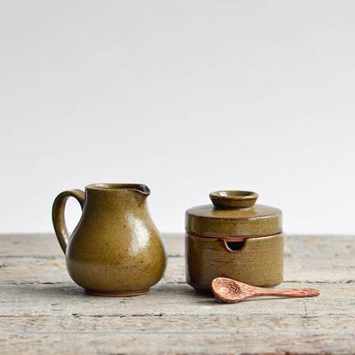Ceramic Milk & Sugar Set, Green  |  Nom Living
